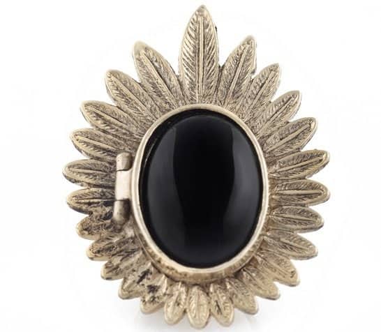House of Harlow 1960 Plated Feather Locket Ring
