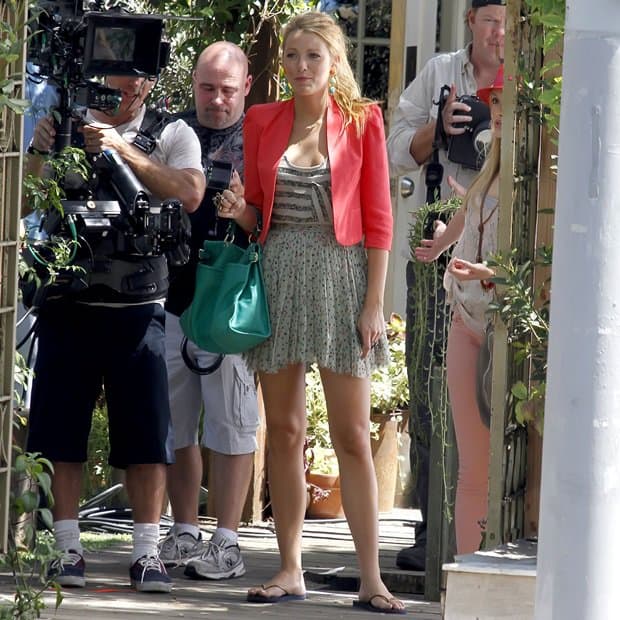 Blake Lively flaunted her legs in poppy red top styled with a floral skirt