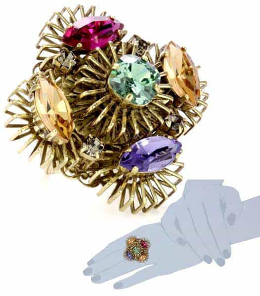 Anton Heunis Art Deco Renaissance Crystal-Embellished Adjustable Ring
