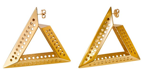 Scott Wilson for Aqua Logo Hoop Gold Earrings