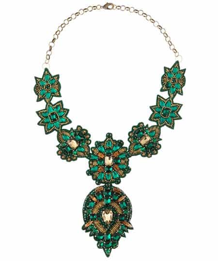 Deepa Gurnani Elbert Golden Bib Necklace