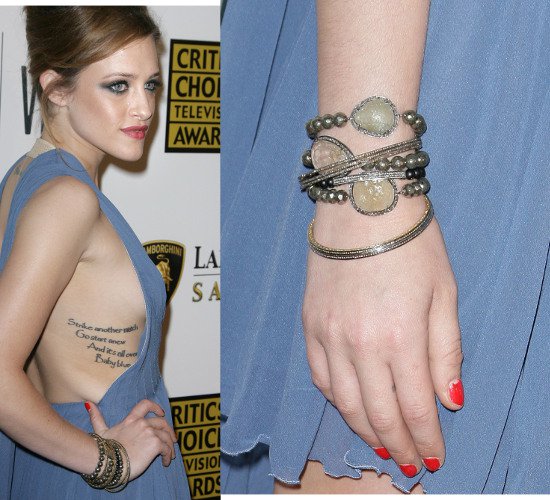 Suburgatory's Carly Chaikin wearing a stacked wrist at the BTJA 3rd Annual Critics' Choice Awards in Beverly Hills on June 10, 2013