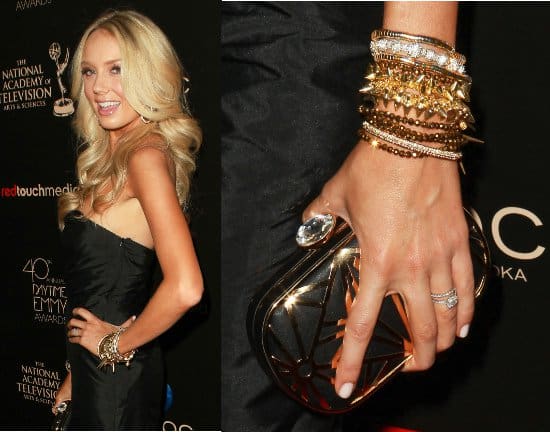 Melissa Ordway's super glam stacked wrist at the 40th Annual Daytime Emmy Awards in Beverly Hills on June 16, 2013