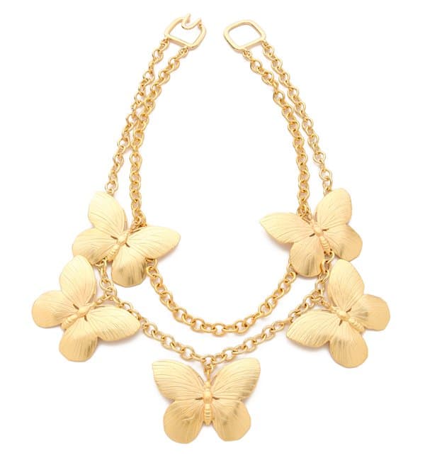 Kenneth Jay Lane Layered Butterfly Necklace