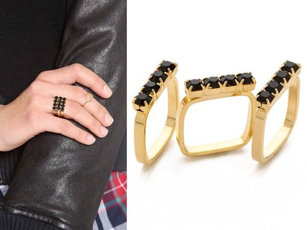 Joomi Lim Baroque Punk Crystal Ring Set