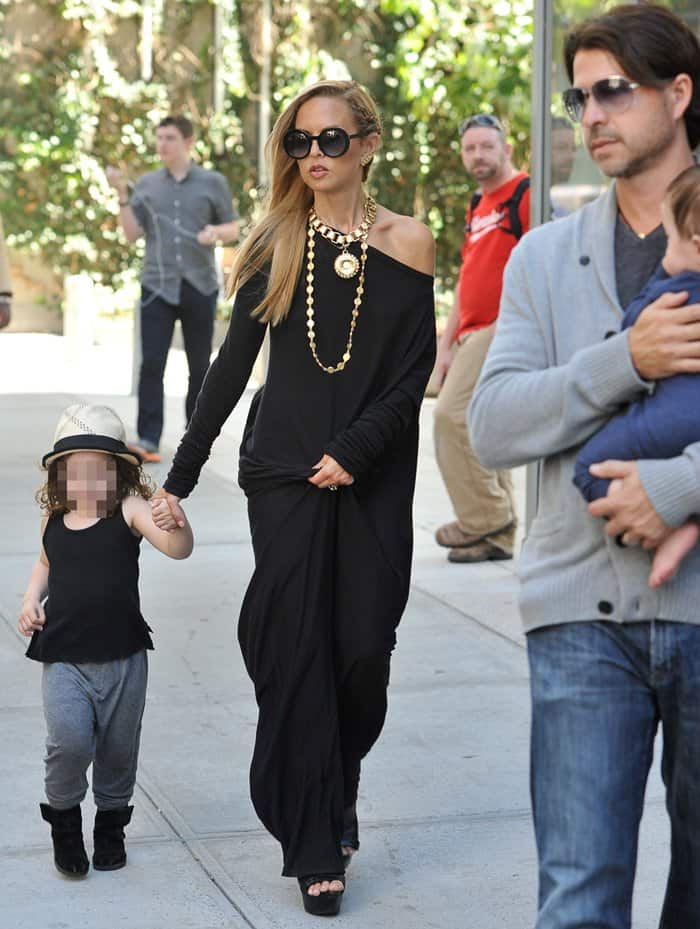 Rachel Zoe with Rodger Berman and their two sons out in New York