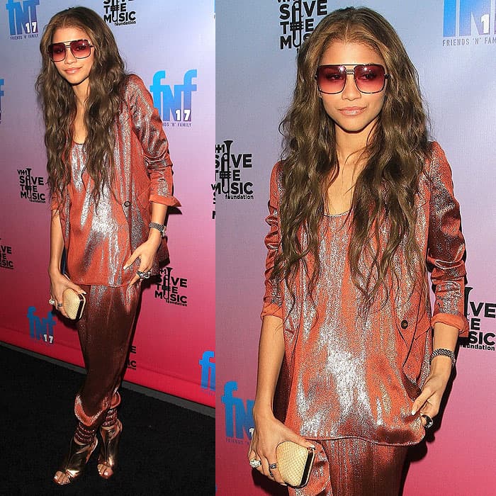 Zendaya at the 17th Annual VH1 Save the Music Friends 'N' Family pre-Grammy event at the Park Plaza Hotel in Los Angeles, California, on January 24, 2014