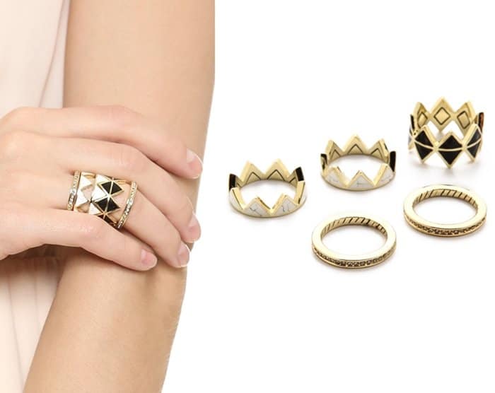 House of Harlow 1960 Reflector Ring Stack Set