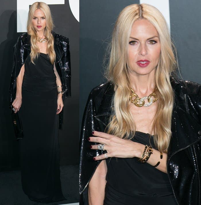 Rachel Zoe shows off her impressive collection of jewelry at the Tom Ford Autumn/Winter 2015 Womenswear Collection Presentation