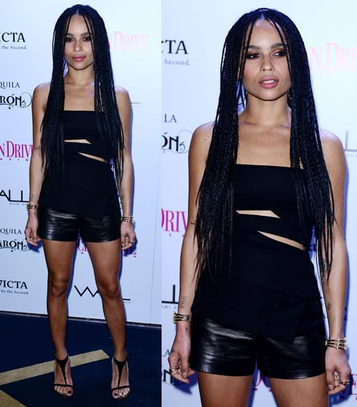 Zoe Kravitz flaunts her legs at the Ocean Drive magazine cover launch