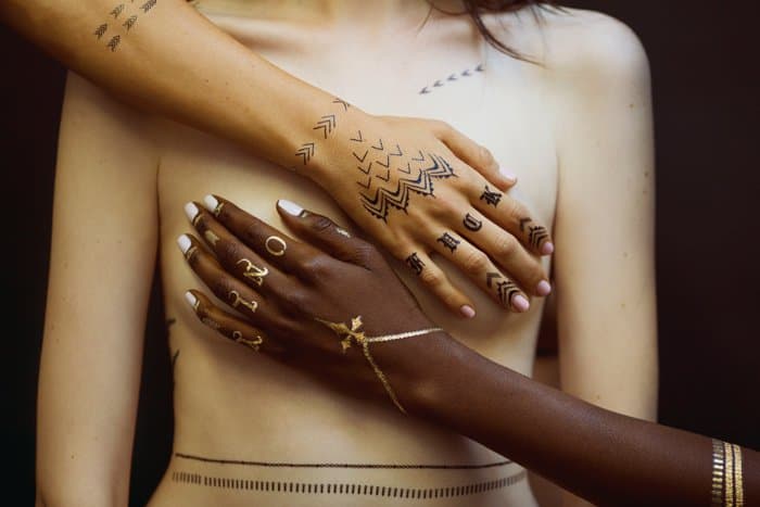 Rihanna x Jacquie Aiche Black and Gold Temporary Tattoos