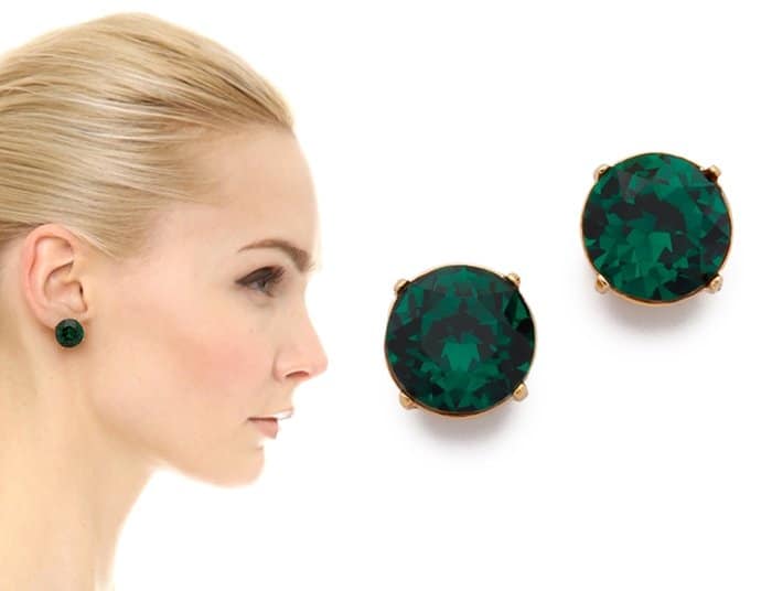 Kenneth Jay Lane Crystal Earrings in Emerald