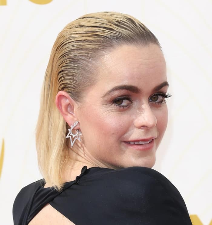 Taryn Manning shows off her lady stardust earrings from Stephen Webster
