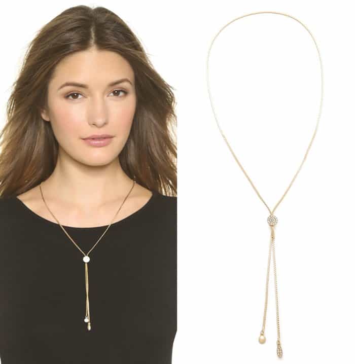 Jules Smith Pave Circle Lariat Necklace