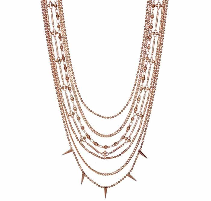 Luv Aj Multi Chain Spike Necklace