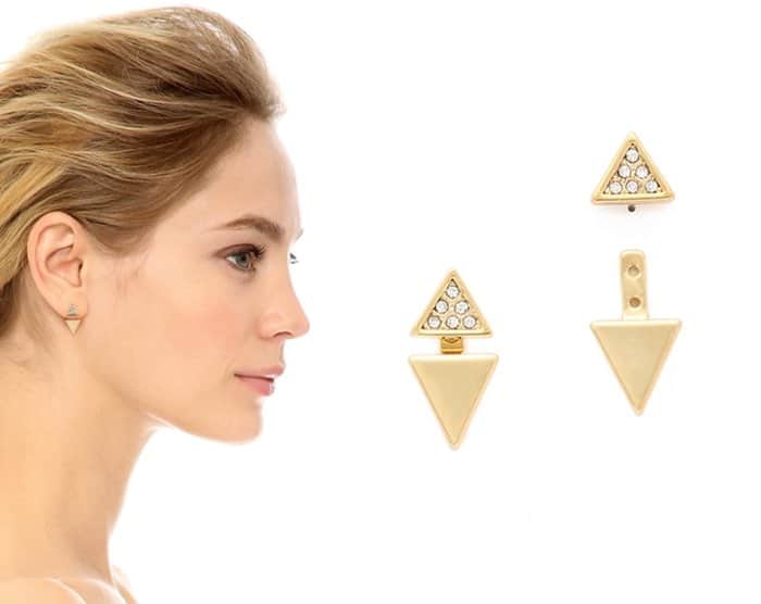 Rebecca Minkoff double triangle front to back earrings