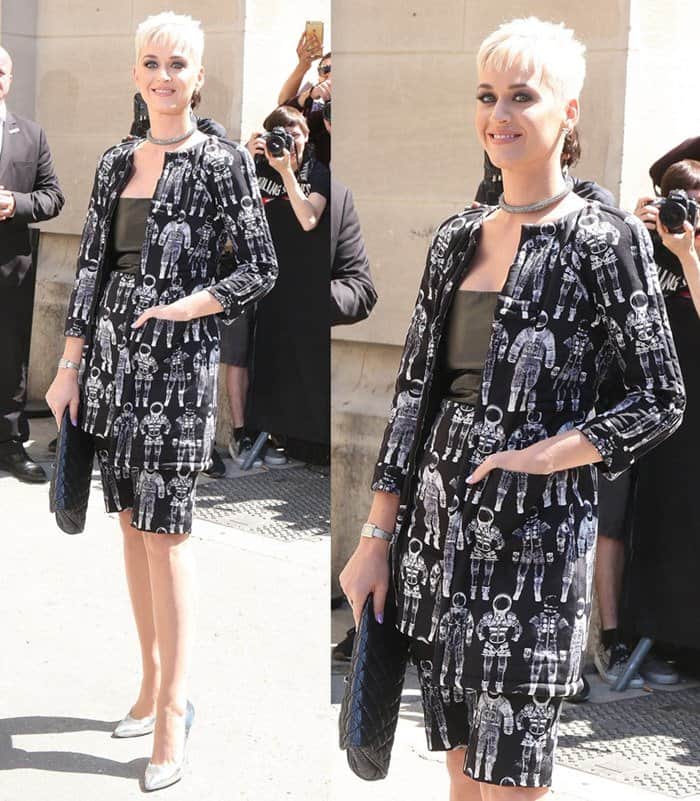 Katy Perry at Paris Fashion Week Haute Couture Chanel Fall/Winter 2017-2018 Presentation.