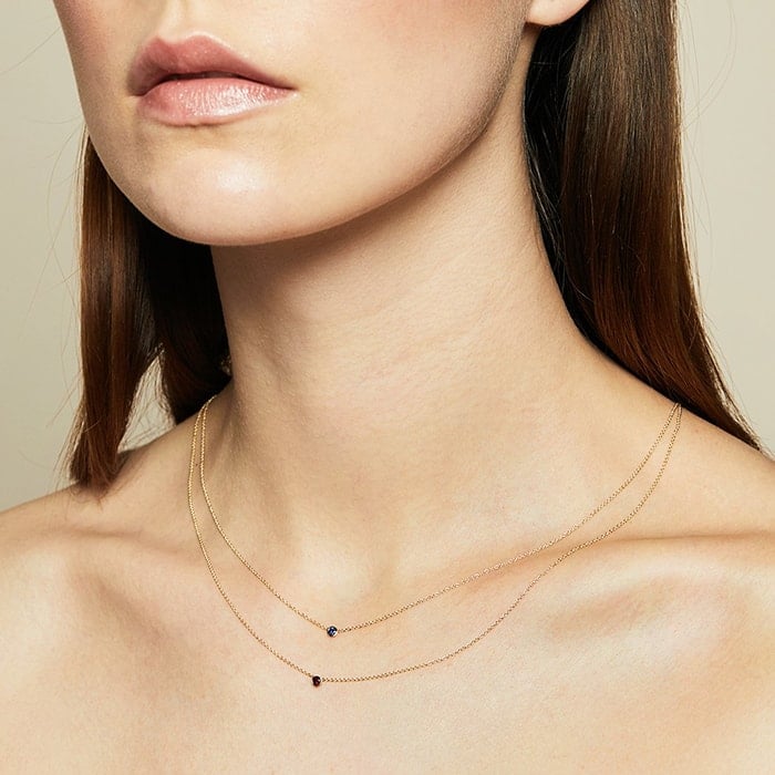 The dainty but sexy ByChari Birthstone Solitaire necklace